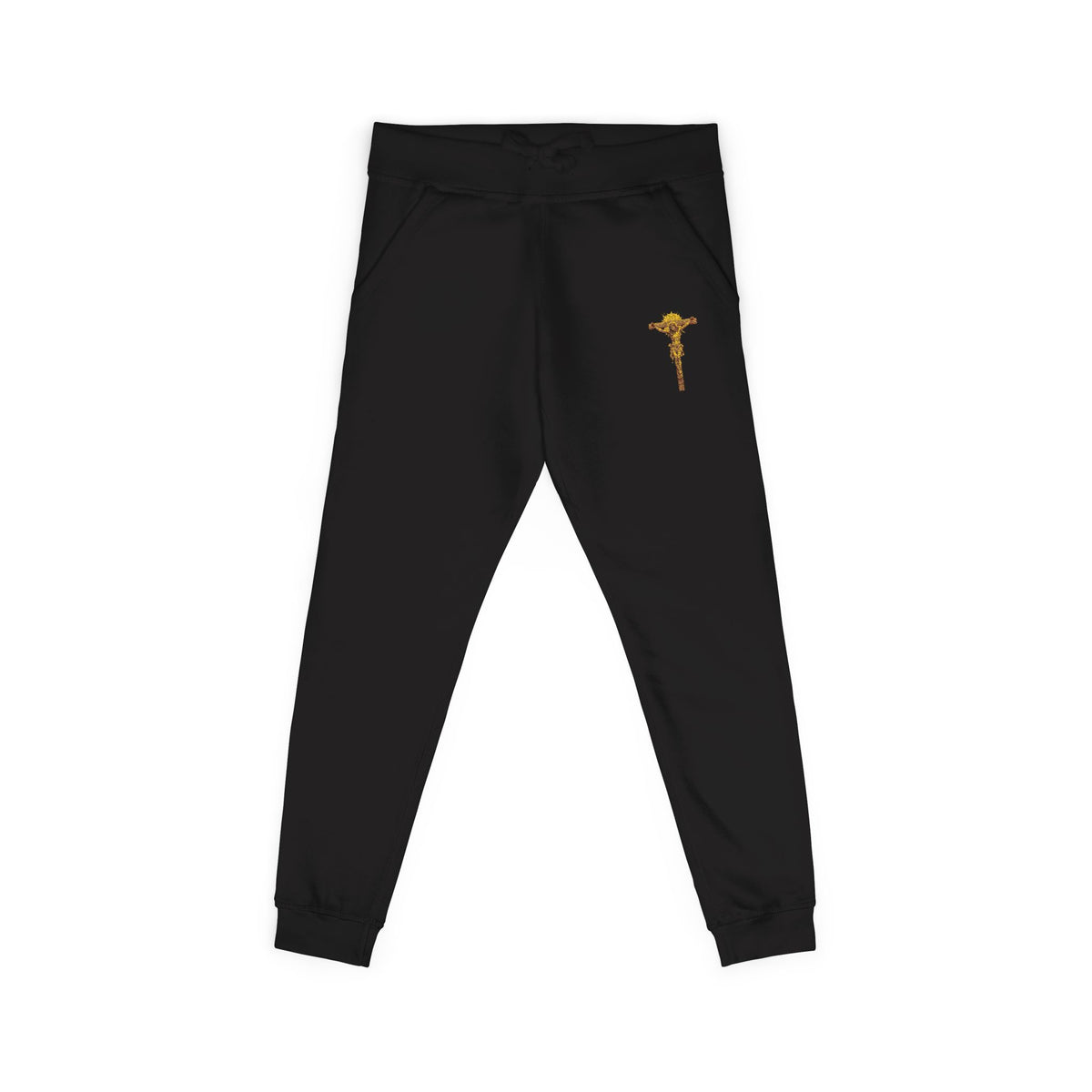 Embroidered Gold Cross ♱ Sweatpants