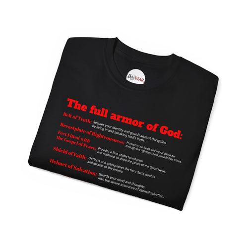 Armor of God T-Shirt — Scripture Definitions Christian Faith Tee (Ephesians 6:10-18) ♱