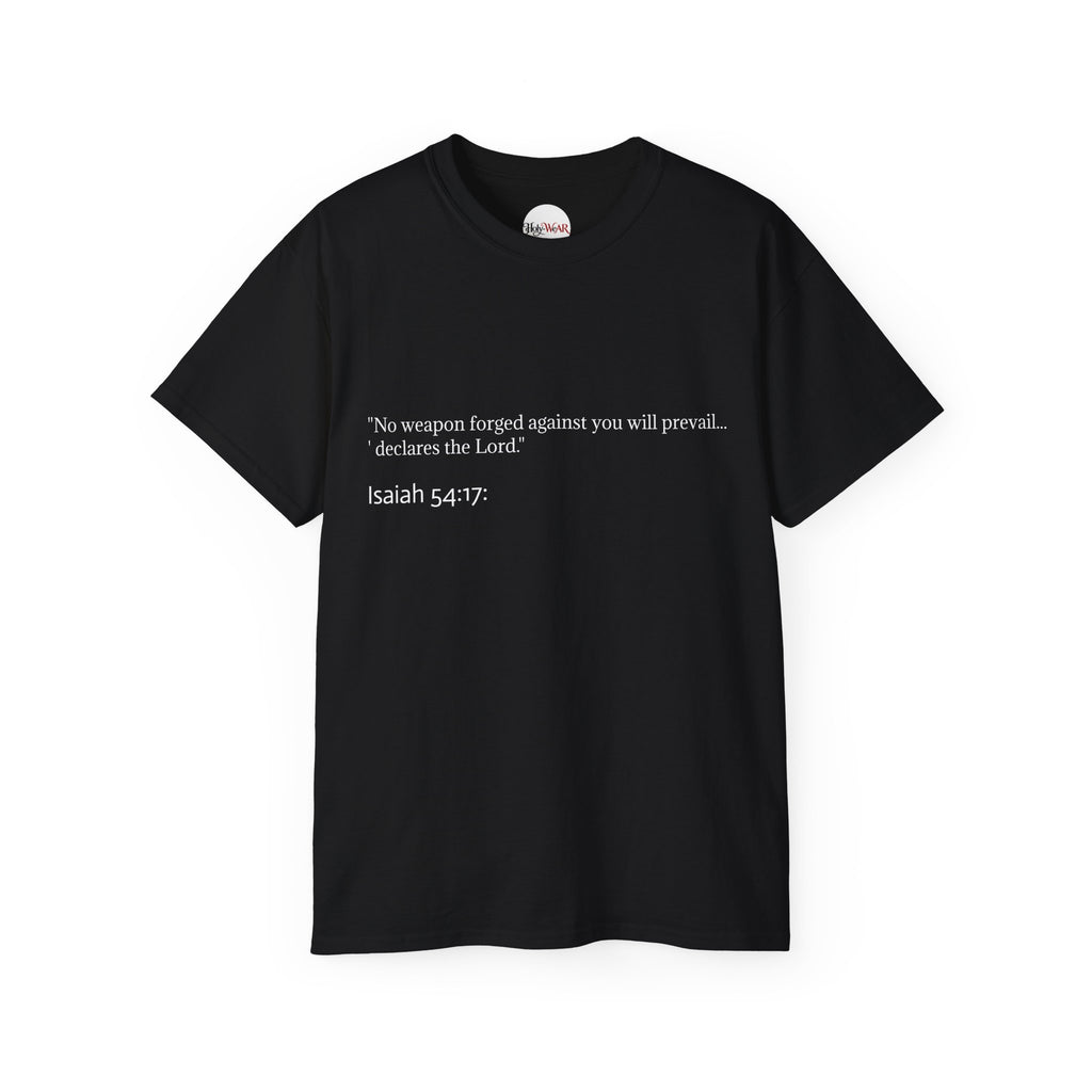 Isaiah 54:17 ♱ Scripture Tee – "No weapon forged against you will prevail" Christian T‑Shirt