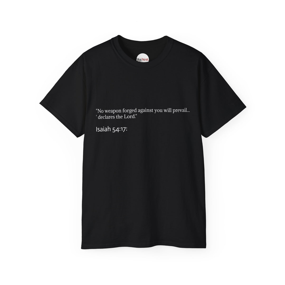 Isaiah 54:17 ♱ Scripture Tee – "No weapon forged against you will prevail" Christian T‑Shirt