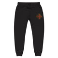 Embroidered Fall Fleur Sweatpants ♱ — Cozy Black Fleece Joggers