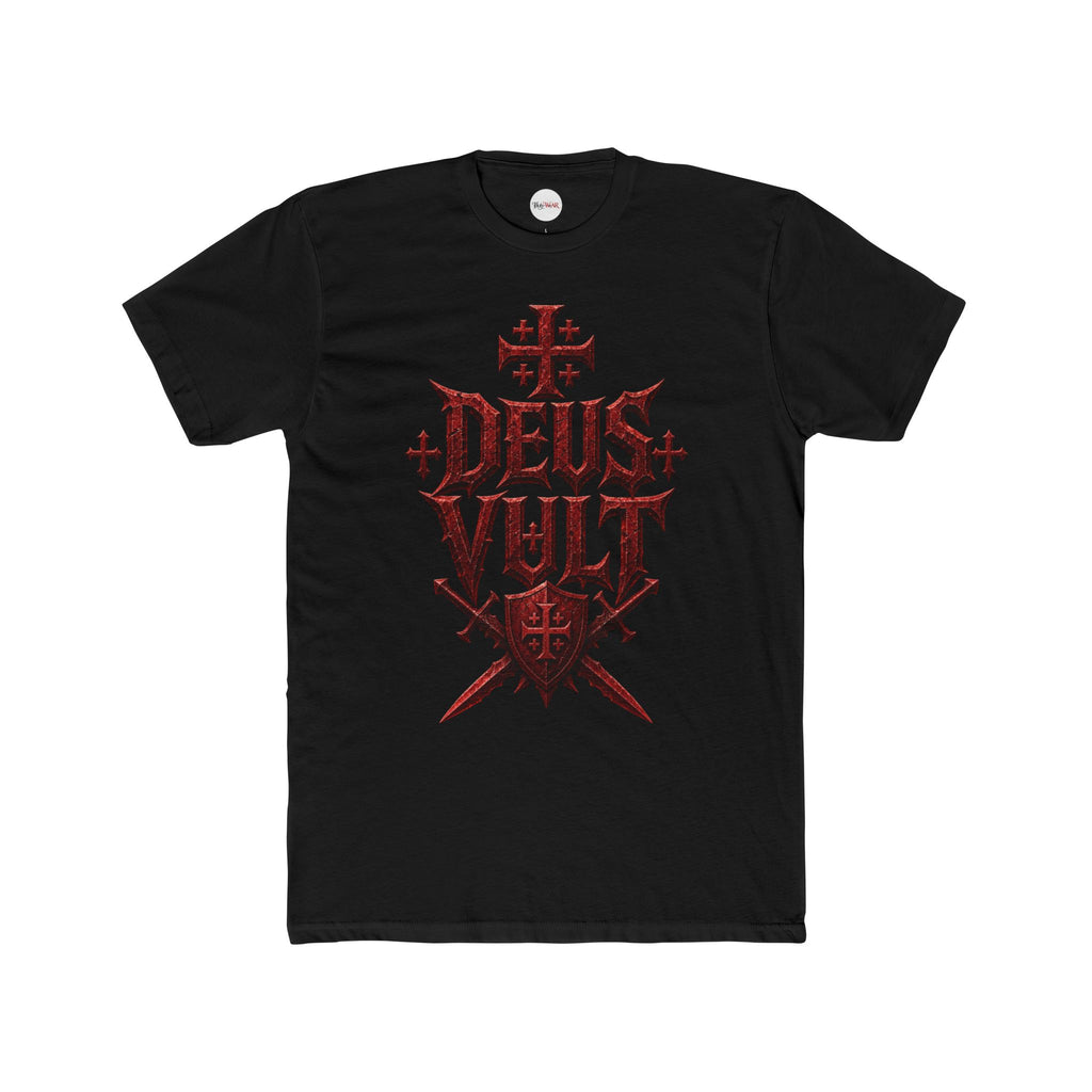 Deus Vult Crusader T-Shirt — Medieval Cross Graphic Tee