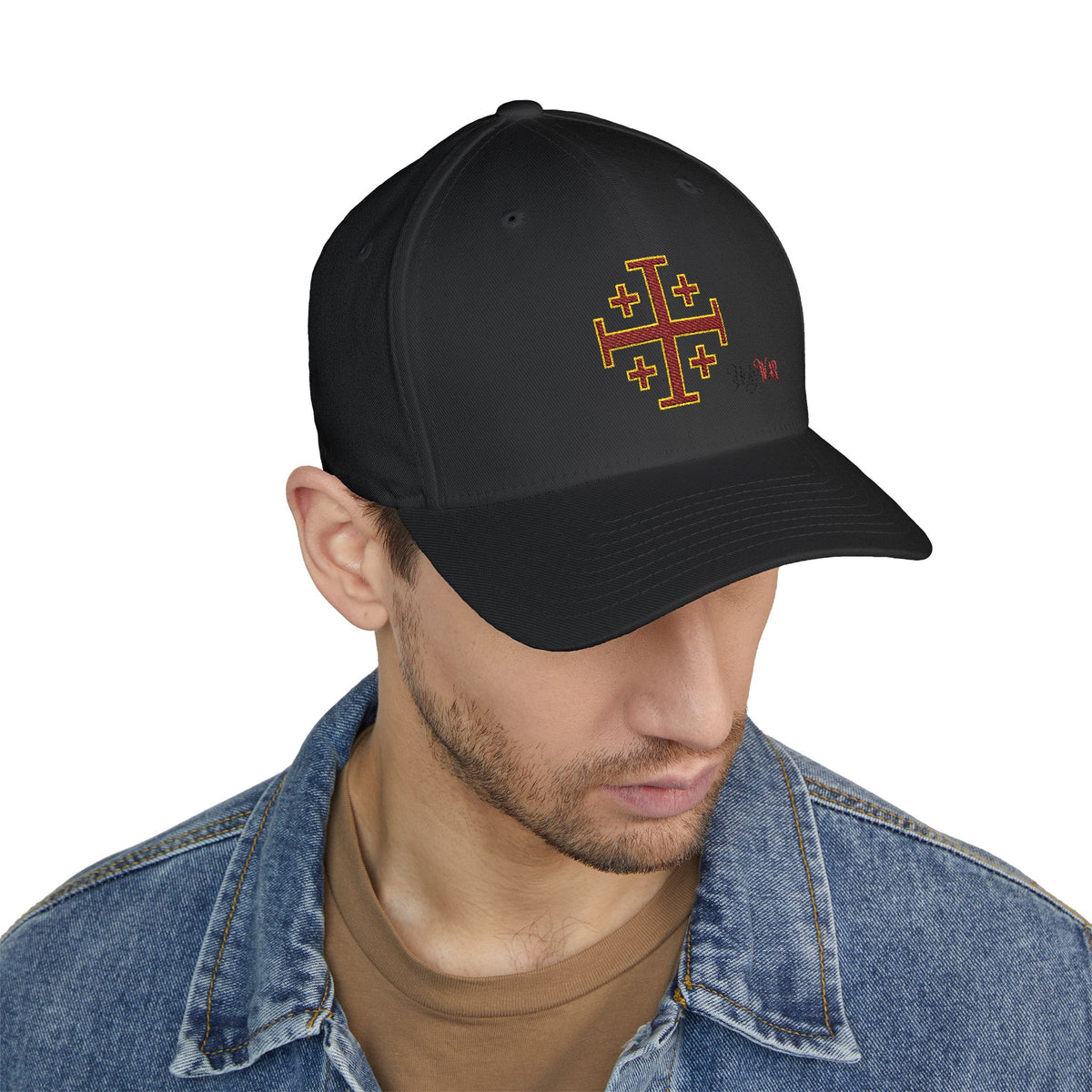 Embroidered Jerusalem Cross Cap ♱