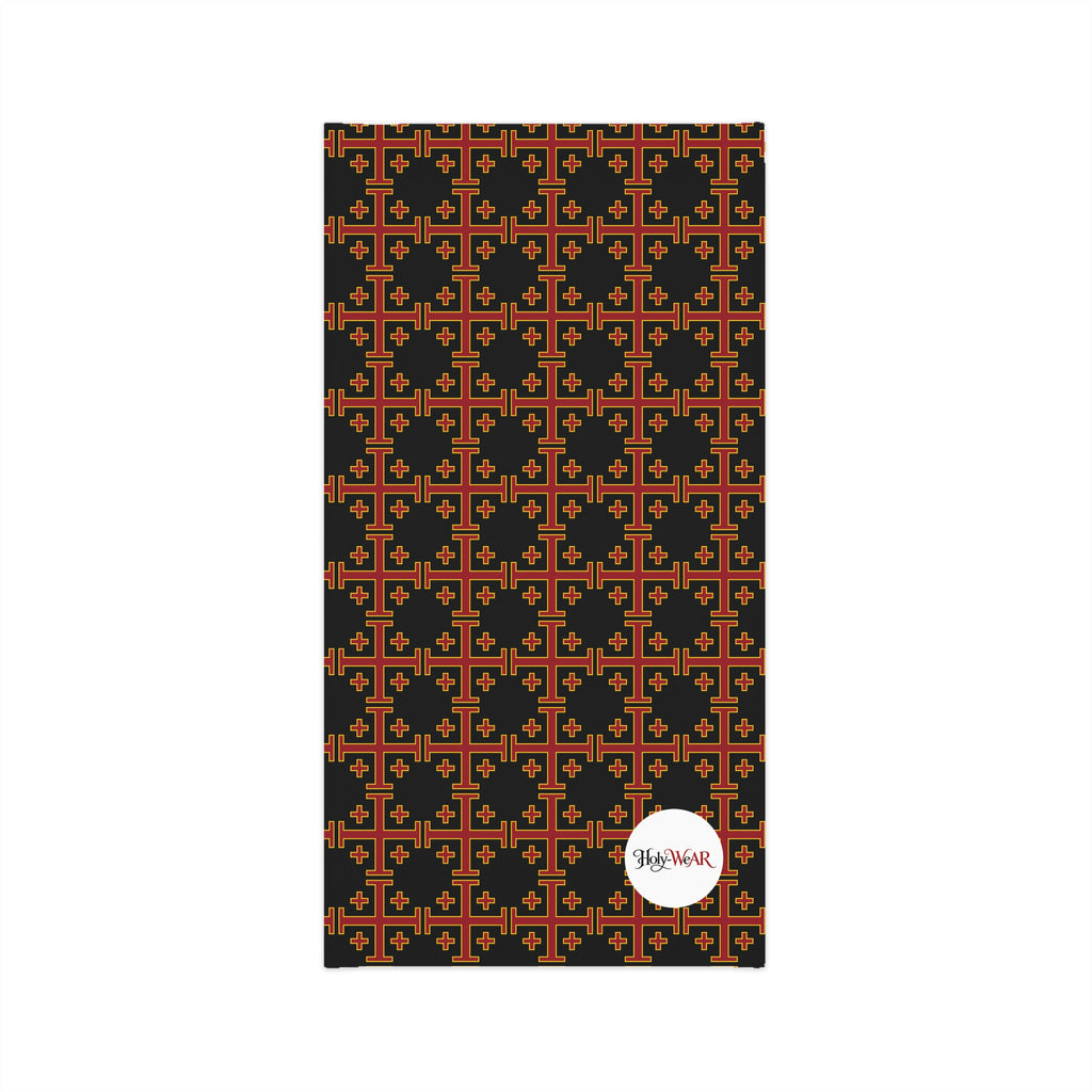 Neck Gaiter - Black & Orange ♱ Geometric Pattern