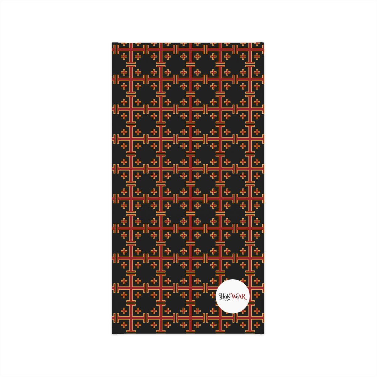 Neck Gaiter - Black & Orange ♱ Geometric Pattern