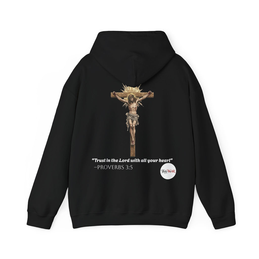 Christian Crucifix Hoodie – "Trust in the Lord with all your heart" (Proverbs 3:5)
