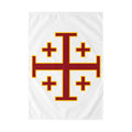 Jerusalem Cross Outdoor Flag — Red & Gold Christian Banner with Rod Pocket  ♱