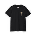 Jesus Crucifix Pocket T-Shirt — Small Gold Crucifix Graphic Christian Tee