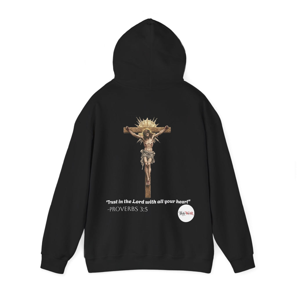 Christian Crucifix Hoodie – "Trust in the Lord with all your heart" (Proverbs 3:5)