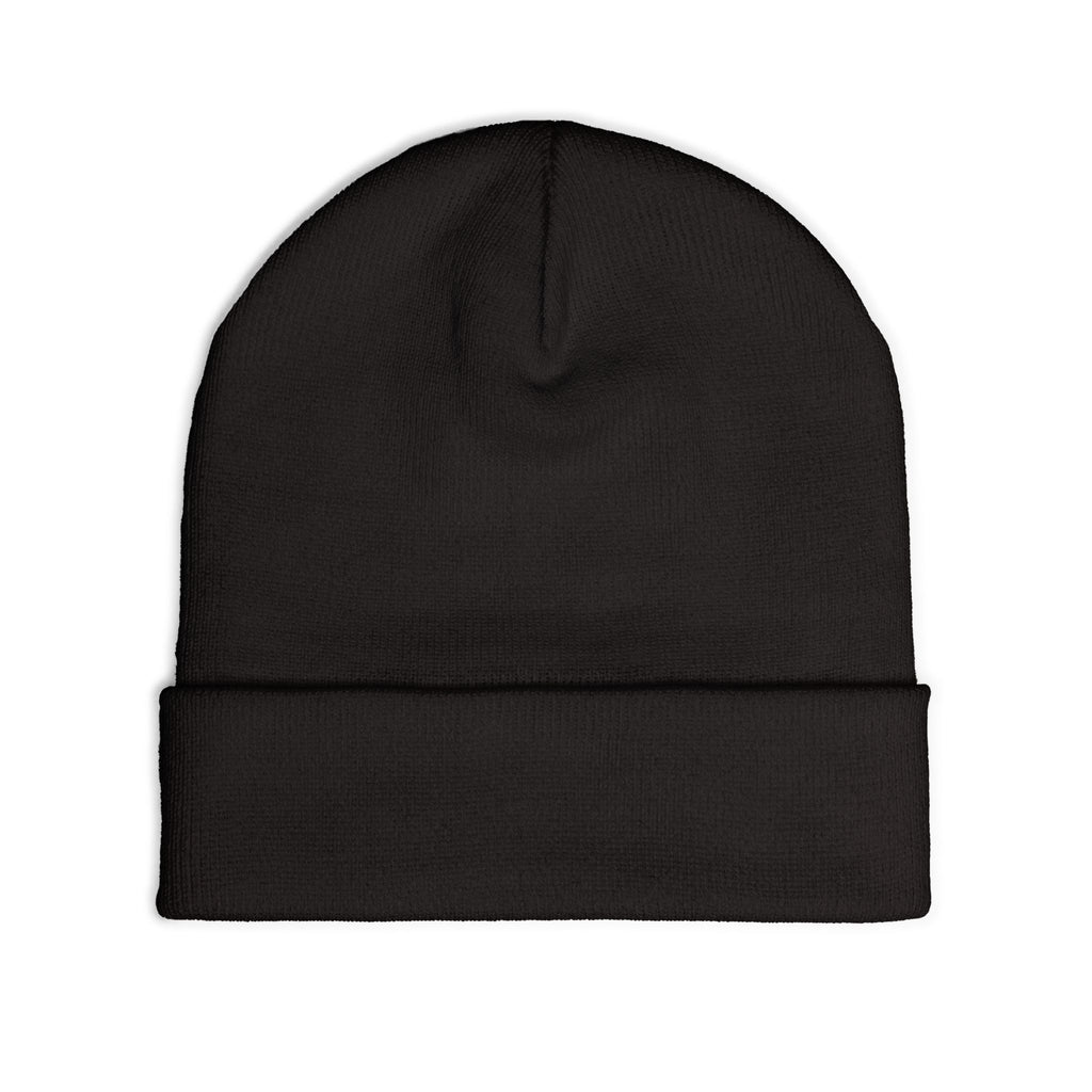 Embroidered Jerusalem Cross Knit Beanie — Black Christian Faith Hat ♱