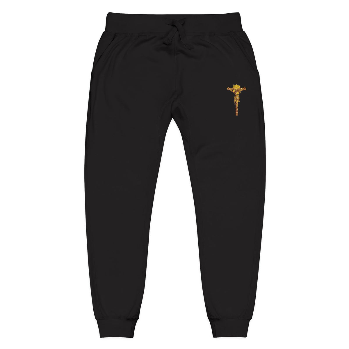 Embroidered Gold Cross ♱ Sweatpants